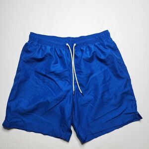 Lands' End Short Men's L(36-38) Blue Polyester Eyelets Regular Fit Swim Trunks